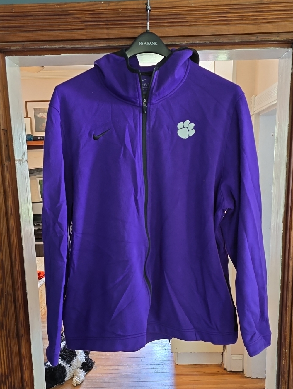 Nike Purple Full-Zip Hoodie with Paw Emblem